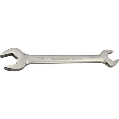 

Paramount 13/16 x 7/8 Standard Open End Wrench 10 OAL Double End Full Polish Finish 15° Head Angle