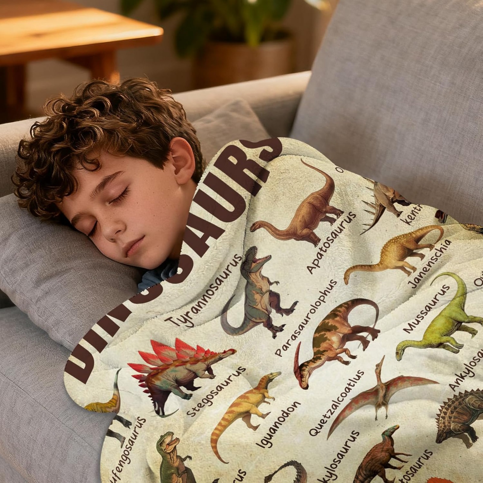 60*80in Dinosaur Blanket for Kids, Educational Gifts for Dinosaur Lovers Children Boy Girl, Jurassic World Dinosaurs Throw Blanket Ultra-Soft Skin-Friendly for Sofa Bed Home Dino Room Decor
