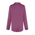 thumbnail image 3 of Womens Fall Tops Women's Fashion Solid Color Lapel Long Sleeve With Pocket Loose T-Shirt Top, 3 of 4