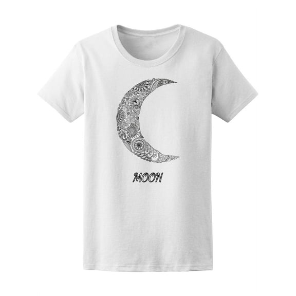Floral Paisley Moon Sign T-Shirt Women -Image by Shutterstock, Female Small