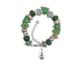 thumbnail image 2 of Silvertone 3-D Dreidel - Green Christmas Bead Bracelet, 2 of 4