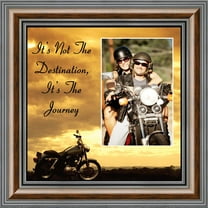 Classic Motorcycle "It's Not the Destination, It's the Journey" Sunset with Personalized Picture Frame, 10X10 9760