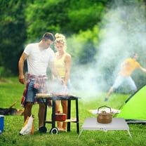 DECOMELODY 1Set Silver Aluminum Alloy Mini Folding Camping Table for Outdoor Picnic Tent Travel Beach 14.93X8.25X4.72in