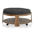 thumbnail image 5 of Furniture of America Scandi Wood Round Coffee Table in Natural and Dark Gray, 5 of 5