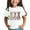 White, variant on WOYY Toddler Girls Easter Short Sleeve T Shirt Bunny Print Round Neck T-Shirt Graphic Tee