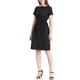 thumbnail image 4 of Allegra K Vestido de Camisa de Jean con Cuello Pan y Botones para Mujer, Cinturón, Manga Corta, Negro M, 4 of 6