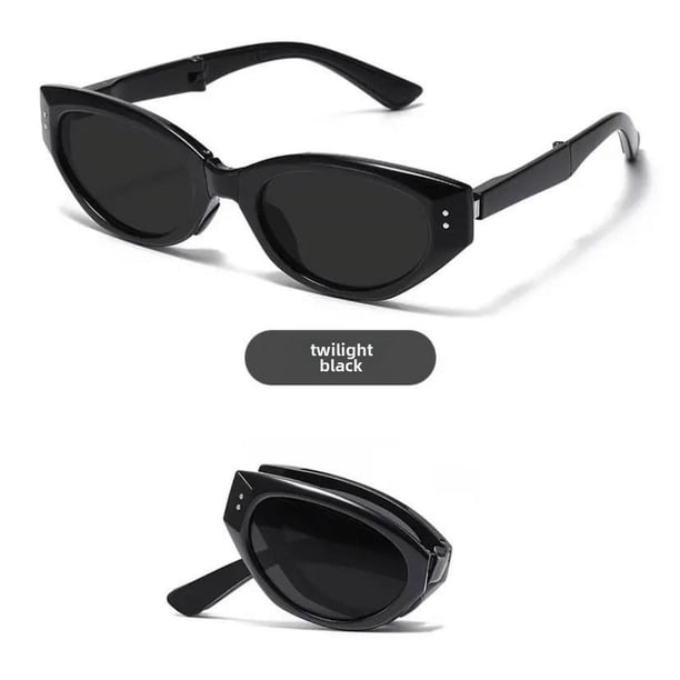 Gafas de sol plegables Gafas de sol a prueba de rayos ultravioleta Gafas de sol de moda para exteriores con forma de ojo de gato para mujer de estilo europeo y americano