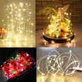 thumbnail image 4 of Cadena de luces a pilas (incluidas), paquete de 20, cable de cobre resistente al agua de 1 m con 10 LED de color blanco cálido para decoración de cumpleaños, fiestas, bodas, veladas, Navidad, jardín,, 4 of 4