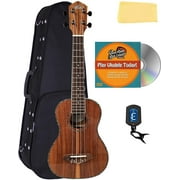 Oscar Schmidt OU5 Koa Concert Ukulele Bundle with Hard Case, Tuner, Austin Bazaar Instructional DVD, and Polishing Cloth