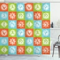 thumbnail image 1 of Ambesonne Yoga Shower Curtain, Mind and Body Poses Lotus, 69"Wx75"L, Orange Green Sky Blue, 1 of 3
