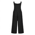 thumbnail image 4 of SDNall Loose Wide Leg Jumpsuit for Women Fashion Retro Overalls Cotton Rompers Suspender Solid Jumpsuit Pants Womens Romper Sizes:S-2XL, 4 of 9