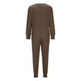 thumbnail image 5 of pstuiky Women's Jumpsuits, Solid Color Loose Long Trousers with Pockets Simple Rompers for Women Dressy Coffee XXL, 5 of 6