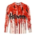 thumbnail image 5 of Bzhegqhd Halloween Graphic T-Shirts for Men Long Sleeve Round Neck Pullover Casual Printed Blouse Seasonal theme Top Cotton Blend Streetwear Festival Costume Apparel Tees, 5 of 5