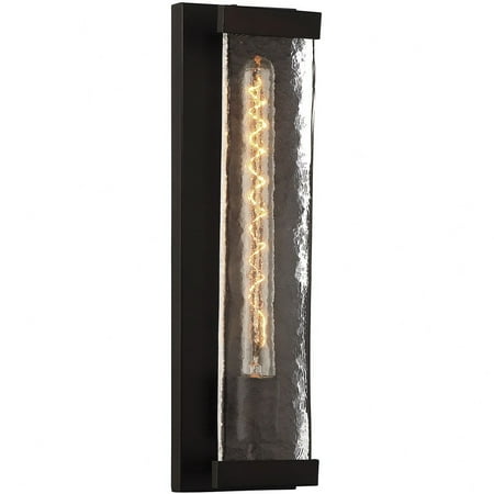 

1 Light Industrial Metal Wall Sconce with Piastra Glass-17.5 inches H By 4.5 inches W-English Bronze Finish Bailey Street Home 159-Bel-4487516