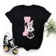 thumbnail image 3 of Camiseta de algodón para niños de Disney Minnie Mouse, divertida camiseta con estampado de 26 letras mayúsculas de la A a la Z, camisetas góticas para niñas, camisetas kawaii de verano, 3 of 5