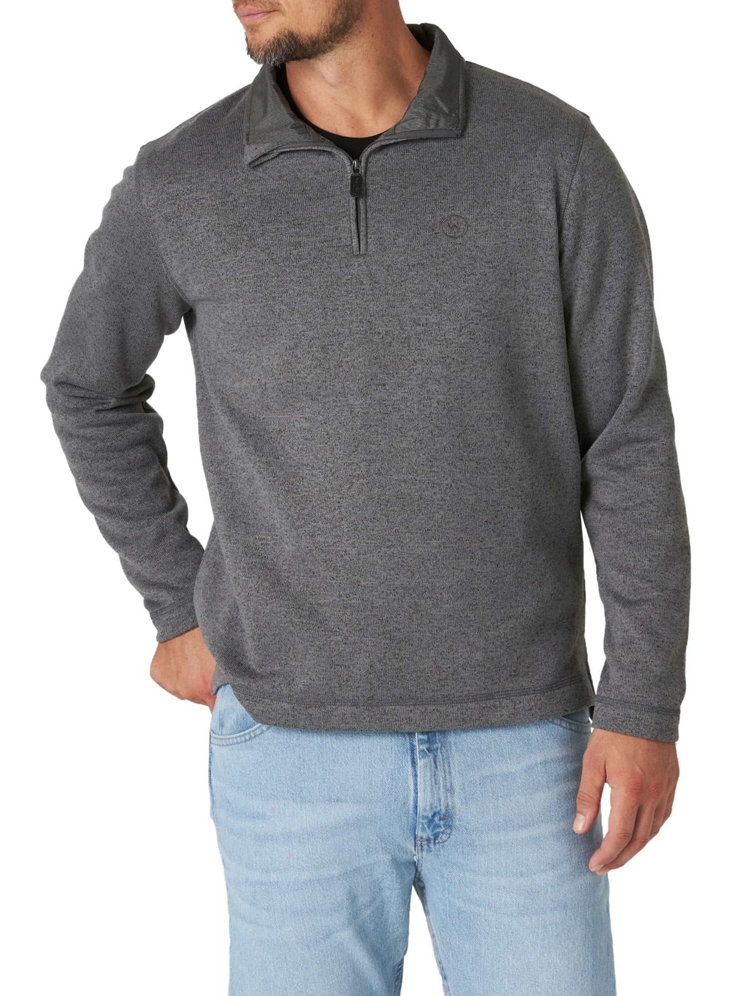 Wrangler Men's Wooly Fleece Relaxed Fit Quarter Zip 