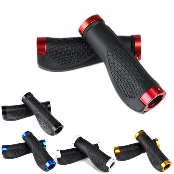 SPRING PARK 1 Pair Bike Grips,Non-Slip Microfiber Rubber Bike Handle Grips,Rubber Dual Lock-on Handlebar Grips Covers for Mountain Road Bike MTB