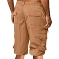 thumbnail image 2 of TQWQT Khaki Shorts Men Cargo Shorts Knee Length Elastic Waist Work Shorts with 6 Pockets Dressy Casual Big and Tall Khaki 2XL, 2 of 5