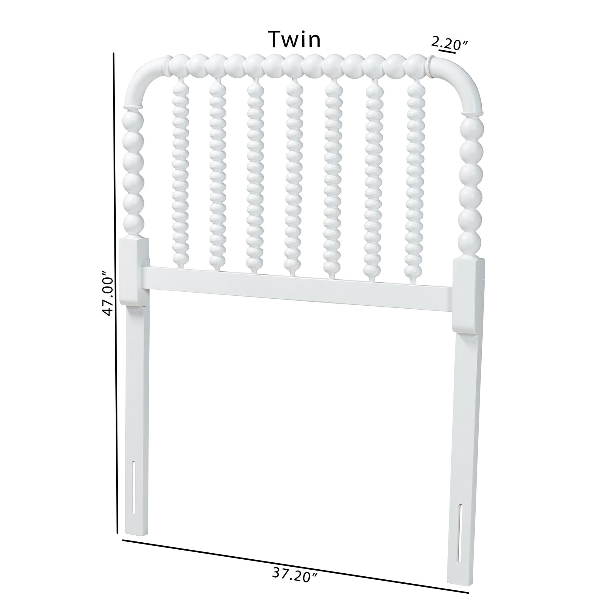 Baxton Studio Finley Traditional Headboard, Twin, White