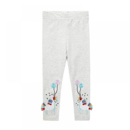

SYNPOS Girls Leggings for 2-7 Years Soft Comfortable Cotton Spandex with Elastic Waistband - Girls Active Leggings