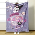 thumbnail image 2 of Cute Cinnamon Dog Kuromi My Melody Kitty Flannel Blanket, 2 of 5