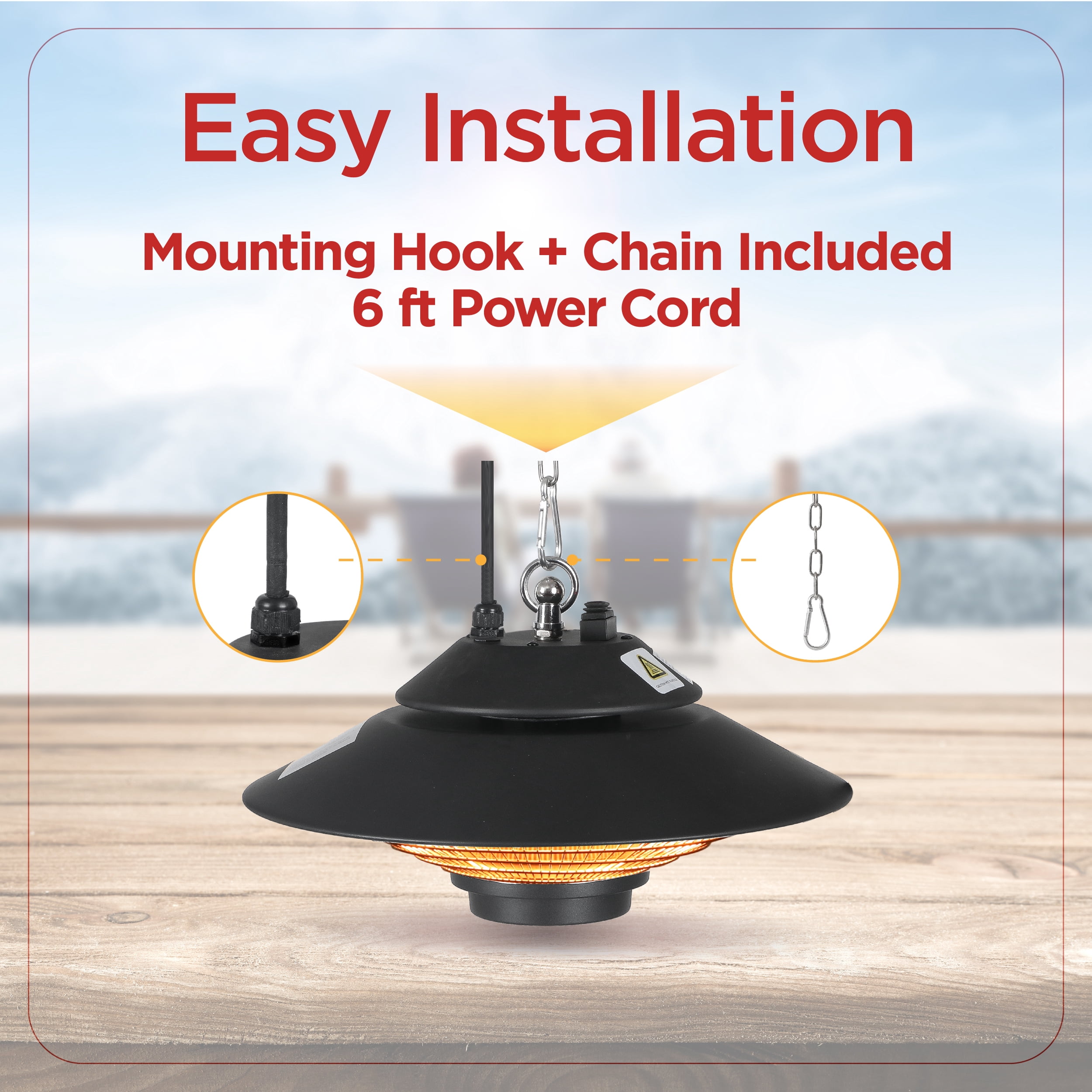 BLACK+DECKER Electric Patio Heater for Ceiling, Heater for Outside with  Remote Control - Walmart.com