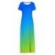 thumbnail image 3 of Vestido de Verano para las Mujeres Gradiente Impreso Cuello en V Manga Corta de la Longitud Del Tobillo Vestido, Vestido Corto de Verano, 3 of 5