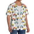 thumbnail image 2 of Balery Cartoon Monster Trucks Camisa Casual de Manga Corta con Botones para Hombre, Texturizada, Estilo Cubano, para Playa, Verano-XX-Large, 2 of 5