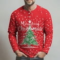thumbnail image 6 of Wutalume Men's Loose Fit Button-Down Collar Shirt, Long Sleeve Casual Top with Christmas Print, Relaxed Henley Style for Holiday and Everyday Wear,Hot Pink L, 6 of 8