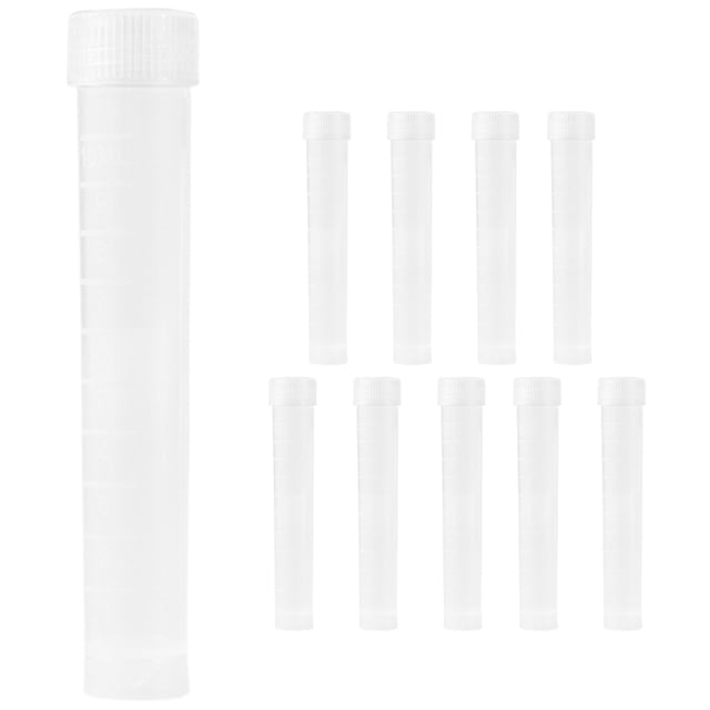SHISUYAN 10pcs Test Tube Cryotube Plastic Testing Container 10ml Scaled Tube Sampling Container