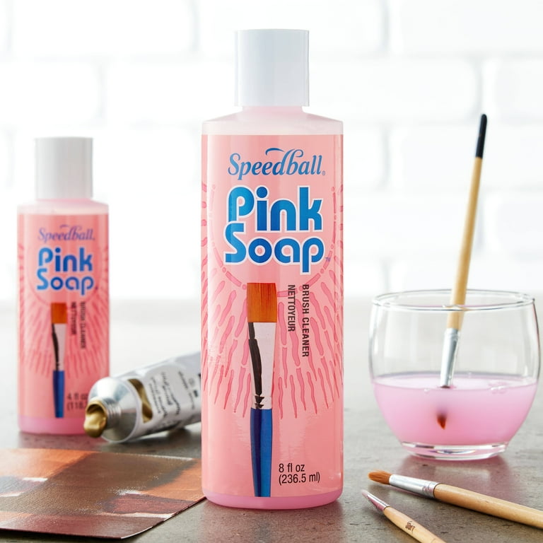 Mona Lisa Pink Soap Artist Brush Cleaner 8 oz. - Walmart.com