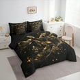 thumbnail image 3 of Castle Fairy Flying Butterflies 7 Pieces Bedding Comforter Set for Boys Girls Teenagers,Black Golden Full Bedding Set Lightweight,Bling Glitter Fitted Sheet Flat Sheet,Microfiber Bedroom Decor, 3 of 8