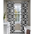 thumbnail image 4 of Black White Geometric Sheer Curtains 84 Inch Length 2 Panels Set for Living Room/Bedroom, Modern Abstract Art Kitchen Curtains Grommet Semi-Sheer Curtains Drapes Voile Window Treatments 52"x84"x2, 4 of 7