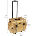 thumbnail image 4 of SHANY Makeup Artist Soft Rolling Trolley Cosmetic Case with Free Set of Mesh Bag Makeup Organizer - Travel Rolling Makeup Bag - Gold Medal, 4 of 5