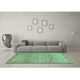 thumbnail image 3 of Ahgly Company Indoor Round Oriental Turquoise Blue Traditional Area Rugs, 8' Round, 3 of 4