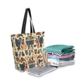 thumbnail image 2 of FORMRS Womens Canvas Tote Bag with Zipper Inner Pocket Shoulder Handbag, Red Geometric, 2 of 7