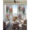 thumbnail image 3 of Pink Spring Floral Blackout Curtains for Bedroom, Thermal Insulated Window Treatment, Wooden Elegant Farmhouse Botanical Grommet Top Blackout Draperies and Drapes for Basement 27.5"x39" 2 Panels, 3 of 8