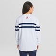 thumbnail image 2 of Women's WEAR by Erin Andrews  White New York Yankees Oversized Long Sleeve Striped T-Shirt, 2 of 4