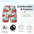 thumbnail image 5 of Sigee Watercolor Red Truck And Fir Tree Print Mens Swim Trunks with Compression Liner Quick Dry Swim Stretch Beach Shorts with Pockets,S-3XL, 5 of 7