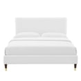 thumbnail image 6 of Modway Phillipa Performance Velvet Queen Platform Bed in White, 6 of 10