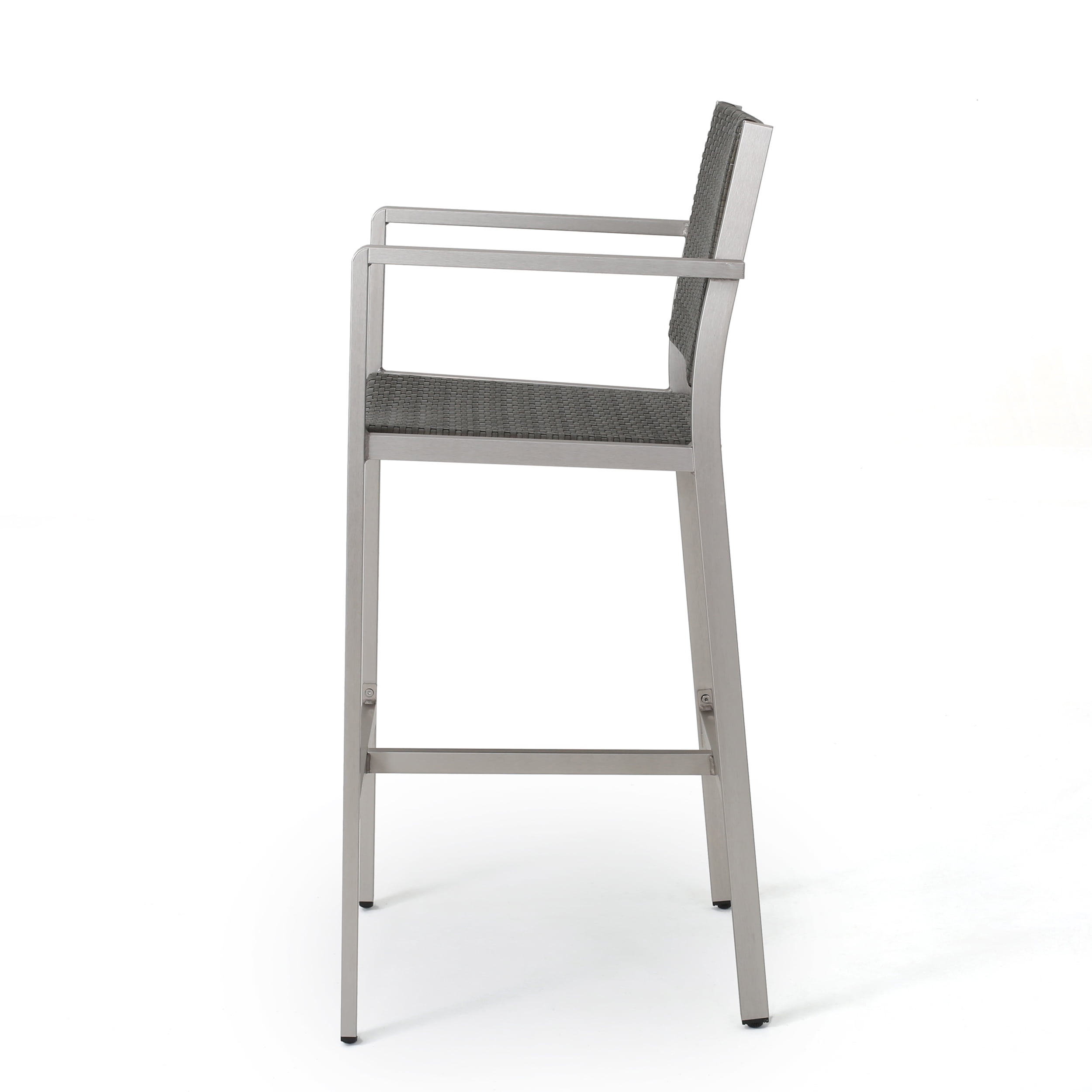 Miller Outdoor Wicker Barstools, Set of 2, Grey