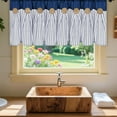 thumbnail image 5 of Alishomtll Modern Blue Stripes Bohemian Rod Pocket Light Filtering Kitchen Valances, 52" x 18", 5 of 14
