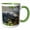 Green/White, variant on 3drose, Usa, Florida, Orlando, Alligator Basking on Mud Island, 11oz Two-tone Yellow Mug