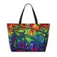 thumbnail image 2 of Daiia Pride Rainbow Beach Travel Bag - Water-Resistant Beach Bag, Lightweight Tote with 7 Pockets for Women and Men - Gym,Pool,Camping,Reusable Grocery Bag, 2 of 7