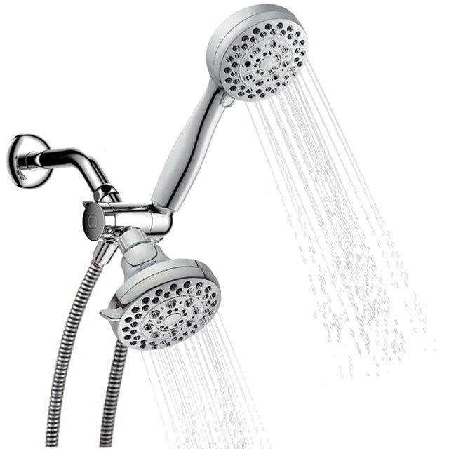 Cabezal de ducha de mano Combo de cabezal de ducha tipo lluvia 5 configuraciones de rociador Cabezal Meterk Alcachofa de la ducha