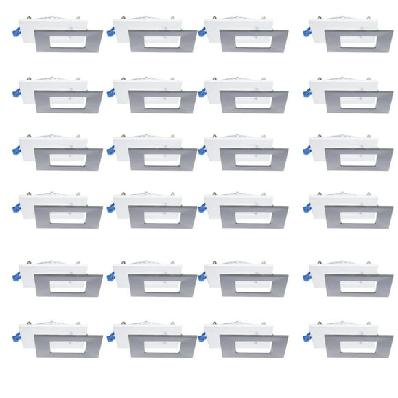 Nadair 4" LED Ultra Square slim recessed light, 3000K, 24-pack, Dimmable