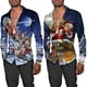 thumbnail image 3 of Camisas hawaianas con estampado 3D de Papá Noel de Navidad para hombre, camisetas informales de manga corta/larga con solapa y un solo pecho, ropa de vacaciones de Año Nuevo, 3 of 4