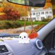 thumbnail image 3 of Adorno de calabaza de Halloween hecho a mano de ganchillo para coche, bonito adorno colgante de calabaza tejida para espejo retrovisor de coche, adorno colgante de calabaza de otoño (naranja y blanco), 3 of 5