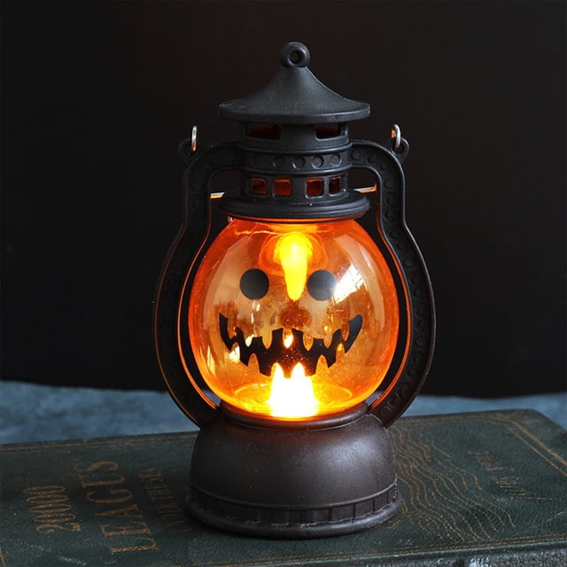 HOZADOIE Electronic Candle Lighting & Ceiling Halloween Lantern Halloween Decor Retro Decor Battery Lantern Flameless LED Candle Lantern Halloween Vintage Lantern Handheld Halloween Lamp