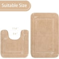 thumbnail image 6 of Homore Bathroom Rugs Sets, Luxury Bath Mat Set Anti-Slip Bath Rug and U-Shaped Toilet Mat Camel, 6 of 7